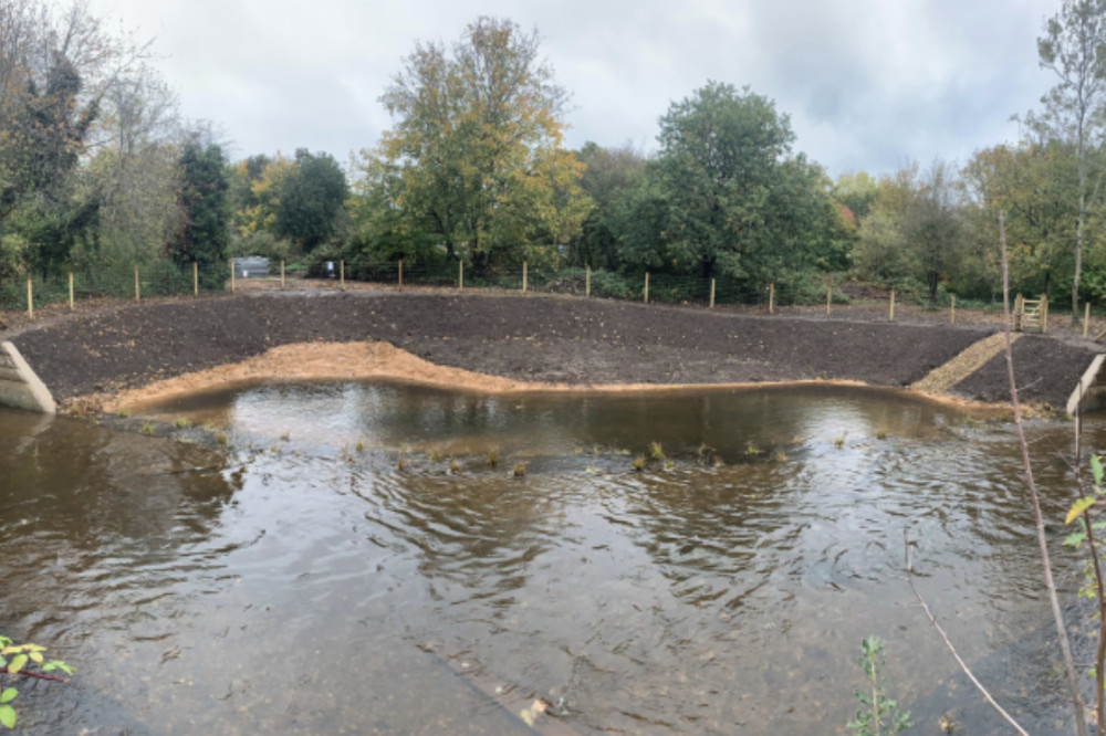 Around 30 metres of concrete were removed from the riverbank at Mereway Nature Park to create new wetland habitats and improve biodiversity (credit: Richmond Council).