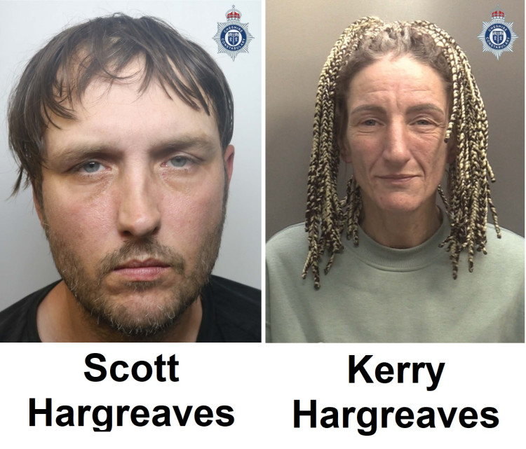Scott and Kerry Hargreaves are both wanted after failing to attend court (Image via: Cheshire Constabulary)