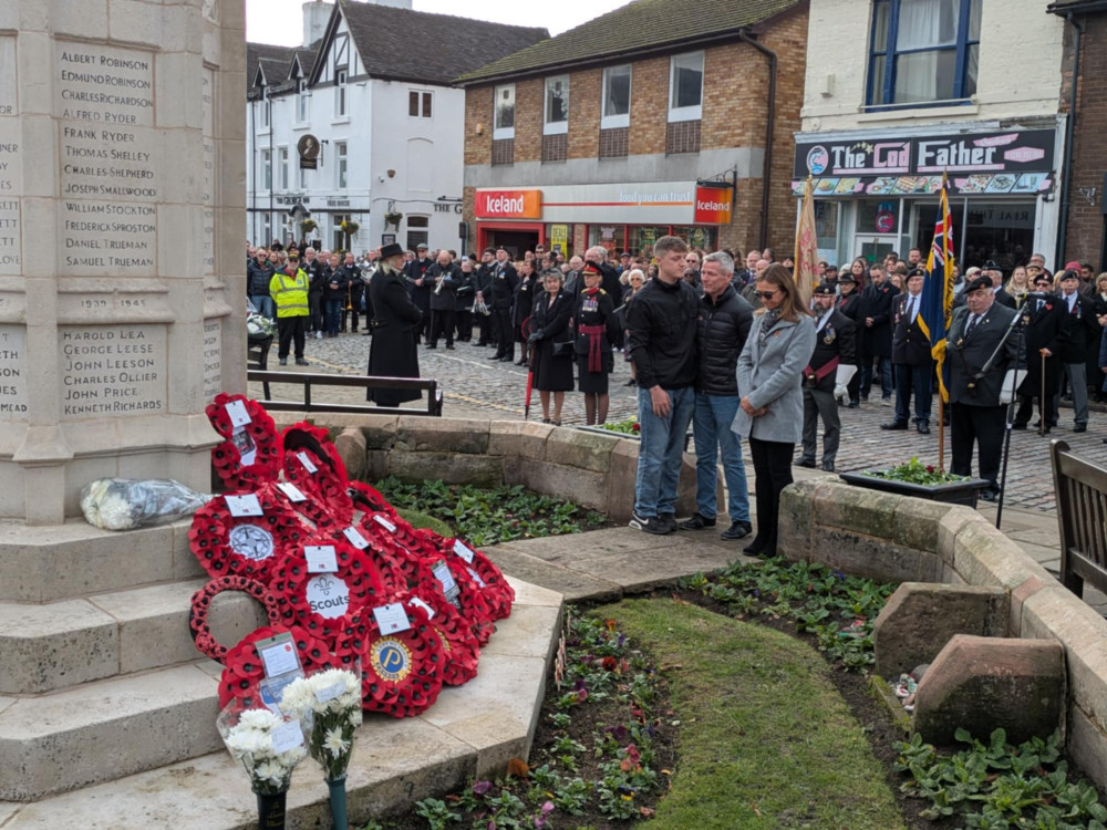 The parents and brother of the Sandbach British soldier, Jordan Gatley, were among those to lay wreaths yesterday (Sunday). (Photo: Nub News)
