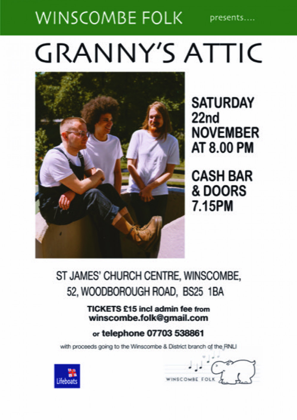 RNLI MENDIP FOLK CONCERT "GRANNY’S ATTIC" SATURDAY 22nd NOVEMBER