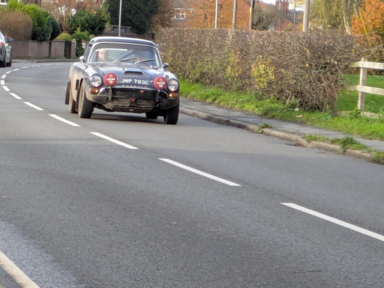 One of the cars spotted going through Rode Heath for the Rally of Tests. (Photo: Nub News)