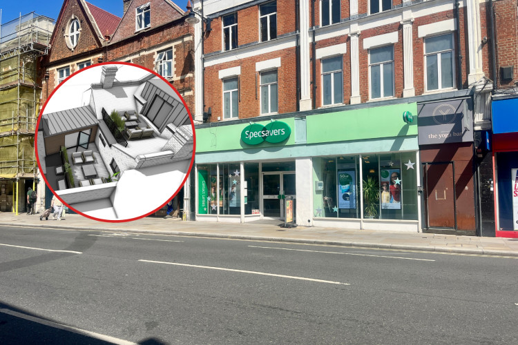 Plans wish to convert the vacant upper floors above Specsavers on London Road, into six new flats (credit: Cesar Medina).