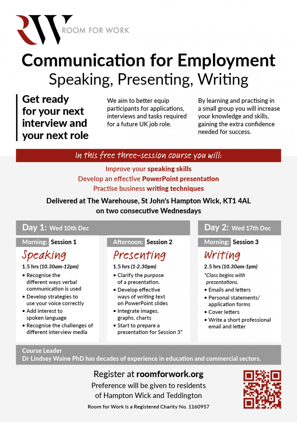 Communication for Employment course