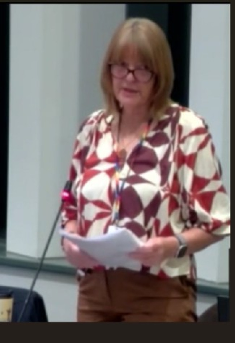 Cllr Cathy Sisterson with the petition