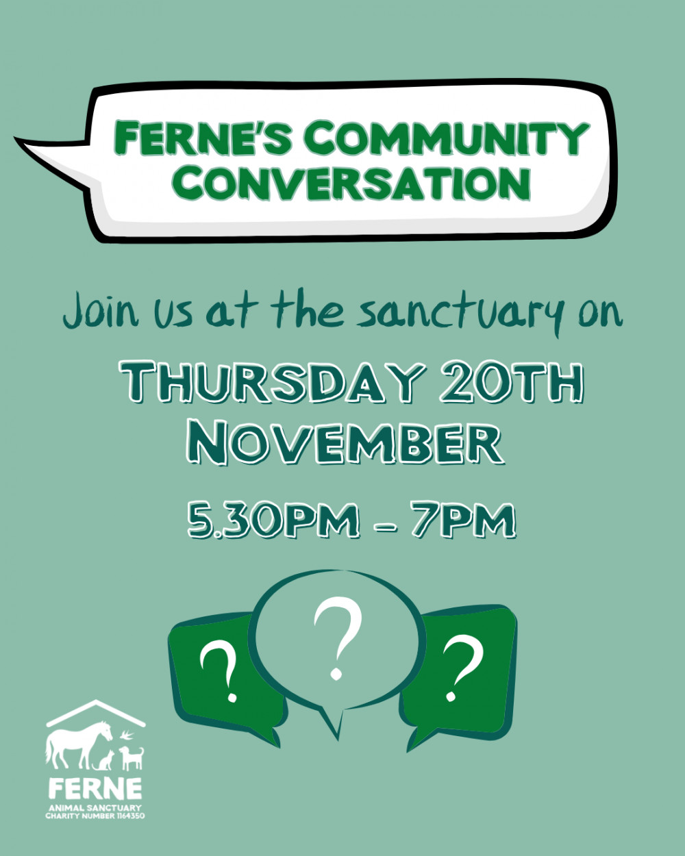 Join Ferne Animal Sanctuary for its Community Conversation event