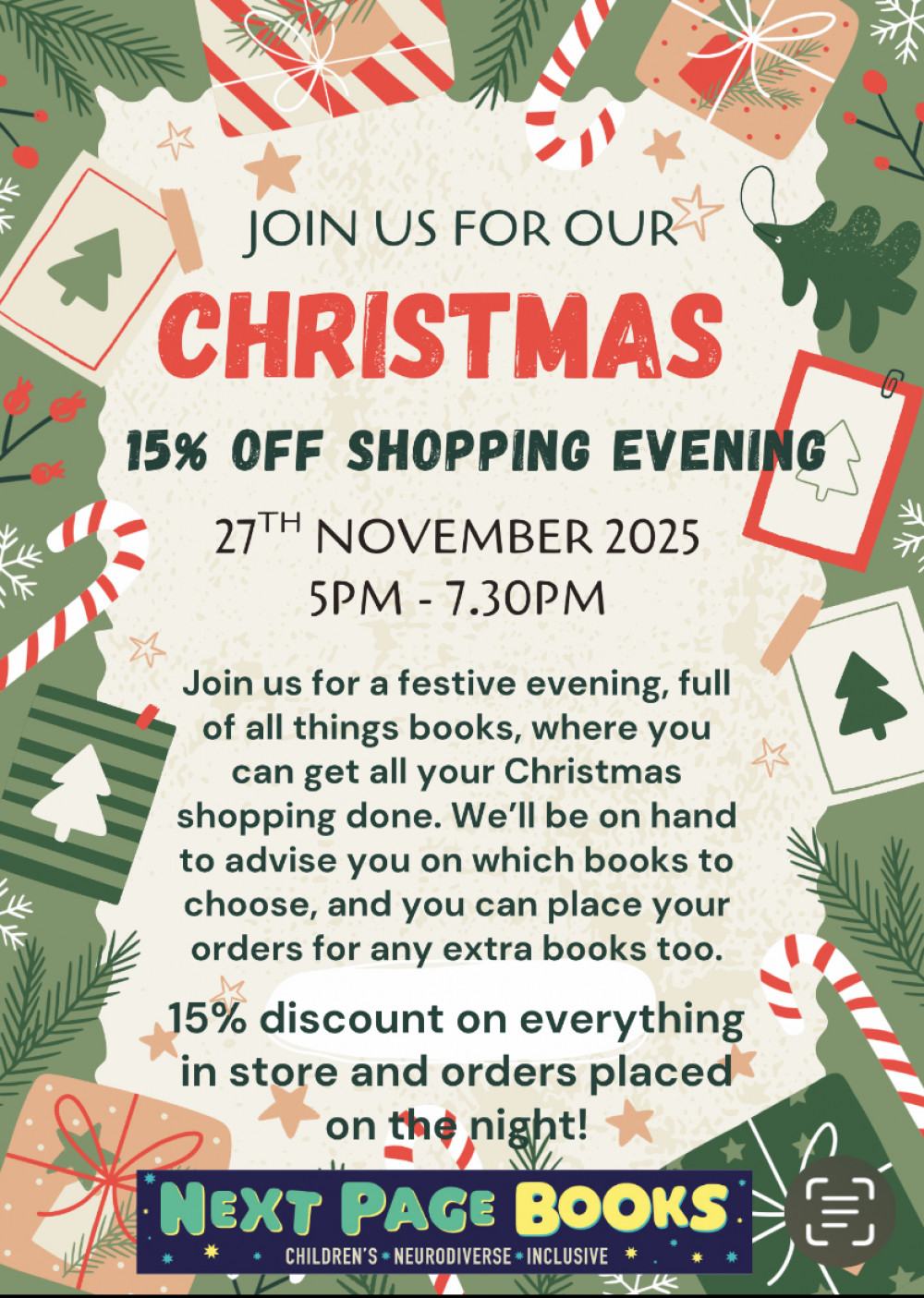 15% Discount Christmas Shopping Evening