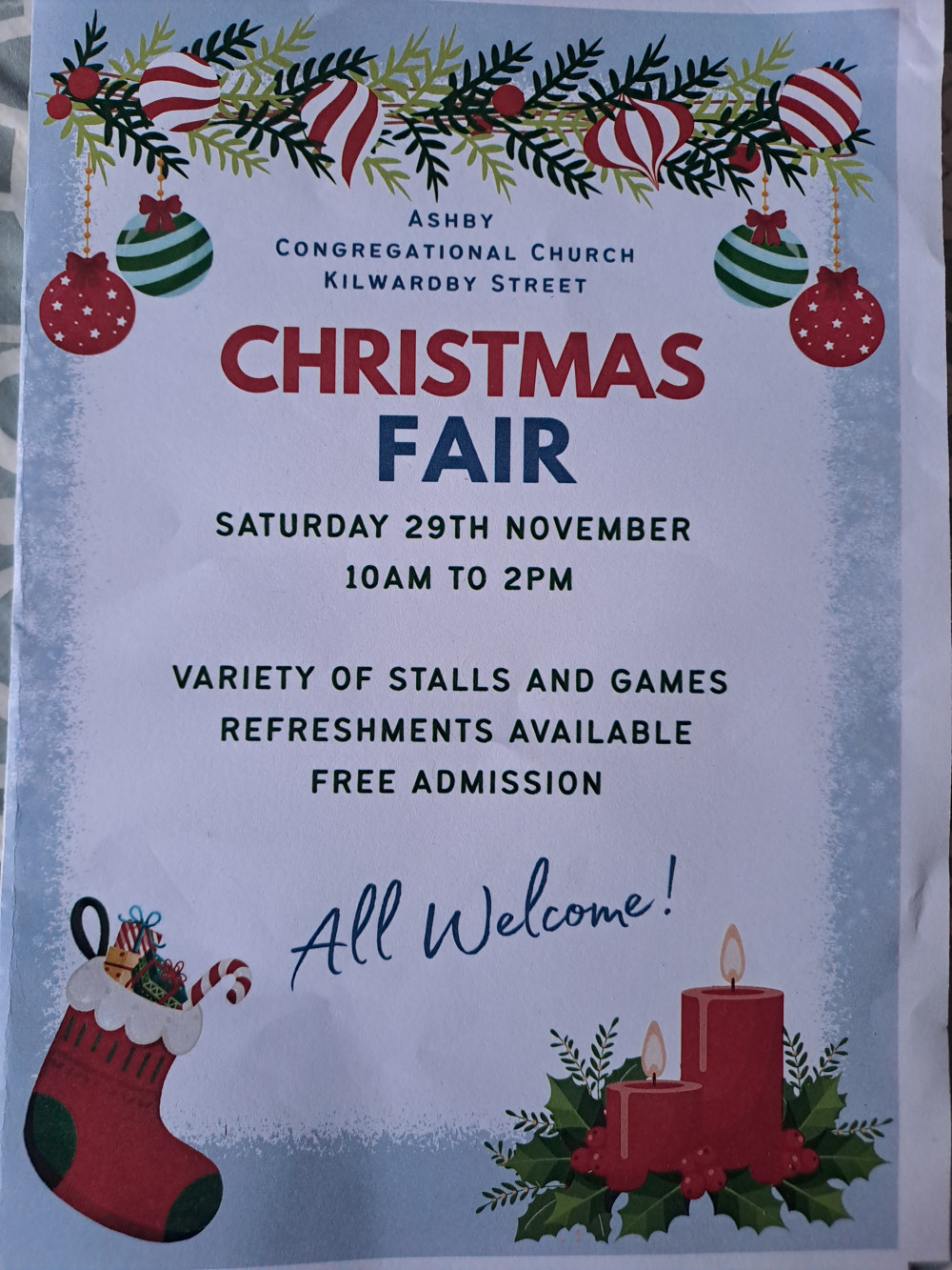 Ashby Congregational Church Christmas Fair