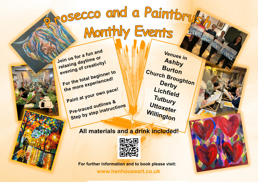 Prosecco and a Paintbrush Monthly Events