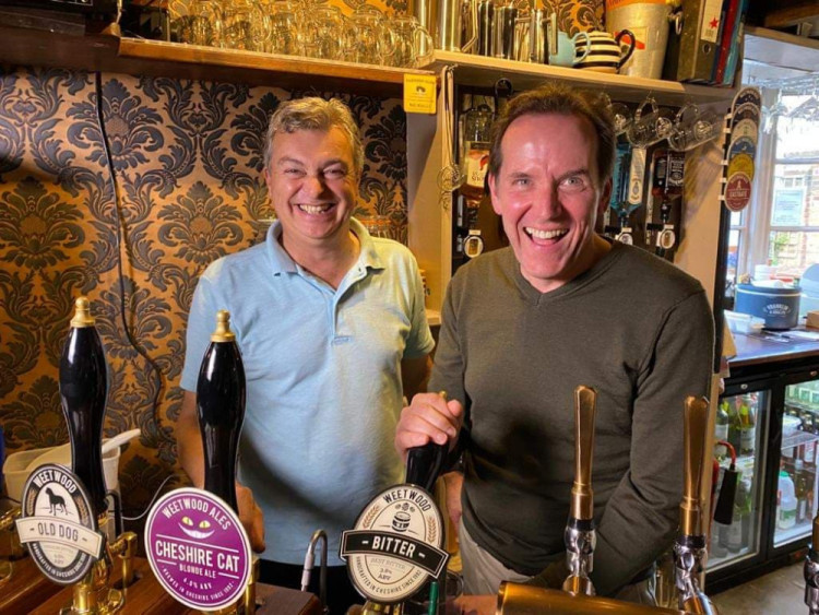 Ex- Nantwich resident, Ben Miller, visiting The Black Lion in Nantwich in 2023 (Photo: The Black Lion).