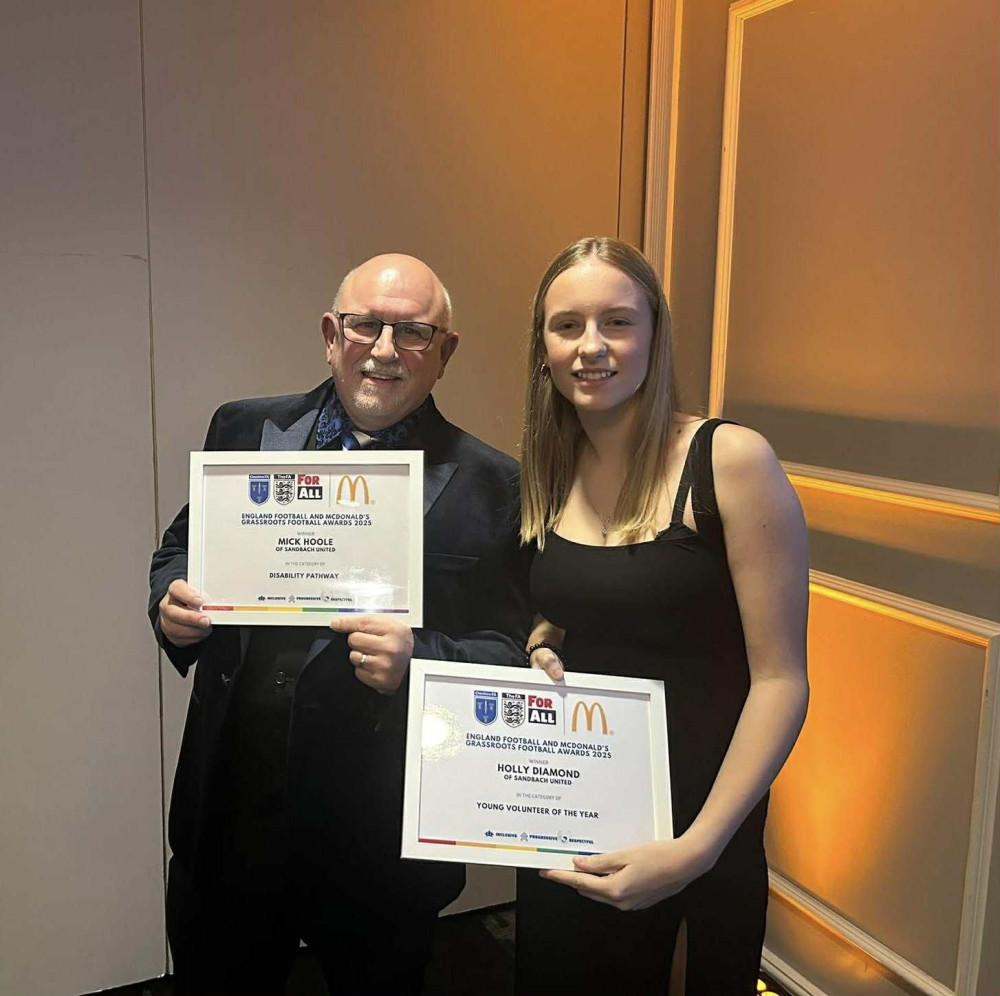 Mick Hoole and Holly Diamond with their awards. (Photo: Mick Hoole)
