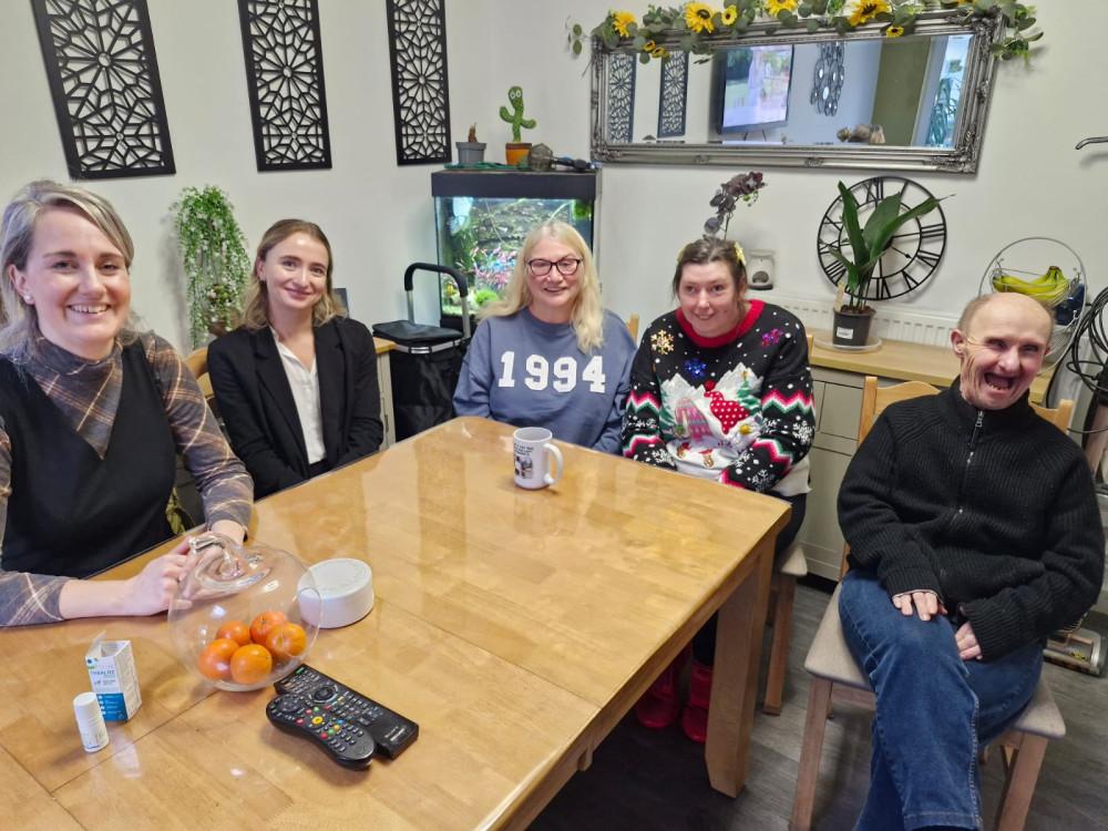 Members of the Casey Commission team with Shared Lives carer Denice Condliffe, centre, and Gaynor and Chris (image via Stoke-on-Trent City Council)