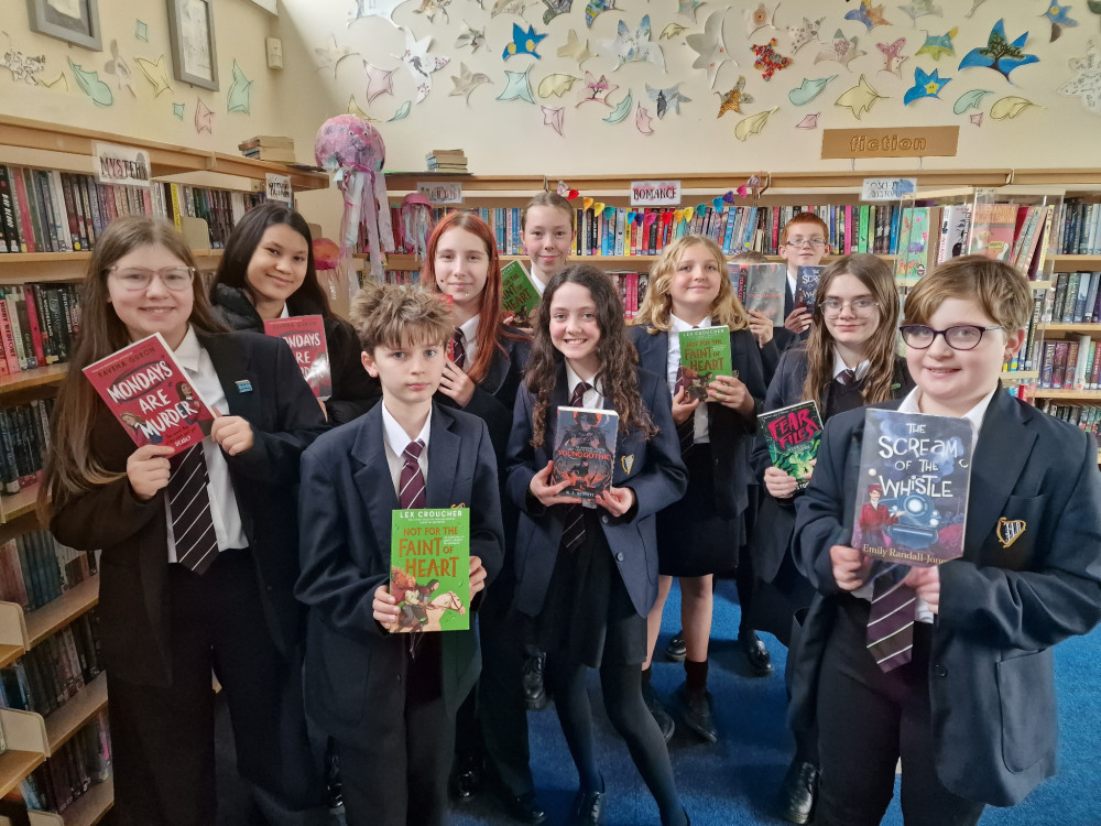 Student judges for the book awards from St Dunstan's School in Glastonbury. 