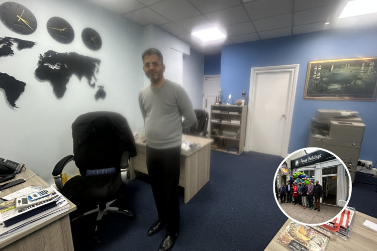 Shakeel Ahmed owns 7 Seas Holidays which has branches in Surbiton, Merton, and Wandsworth (Credit: Tilly O'Brien)
