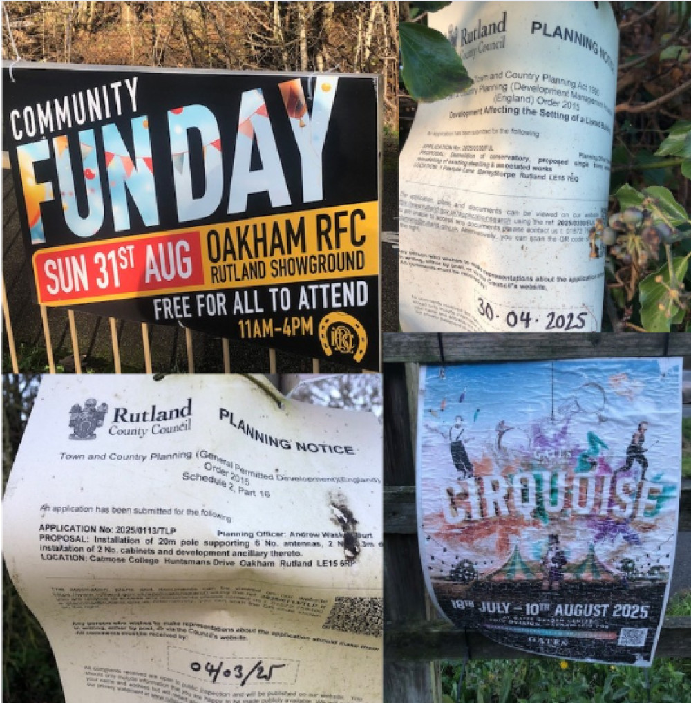 Posters and notices being left up long after their expiry date is causing unnecessary street clutter, says Oakham resident (Photo: Michael Baker)