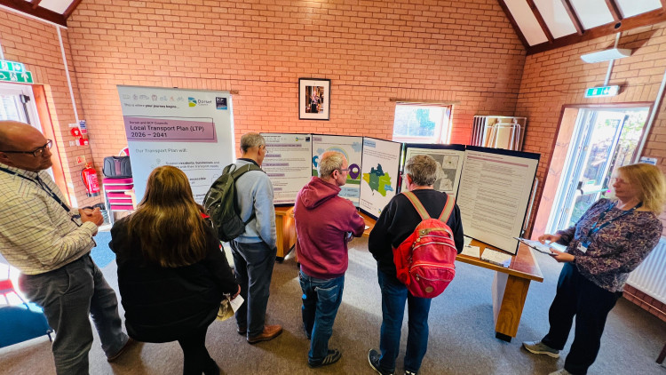 Residents attending a community event for the Local Transport Plan