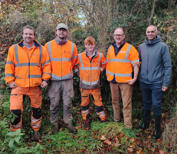 The Knighton Countryside team with Managing Director (second from right) and Mike Dennis from Trading Standards (right)