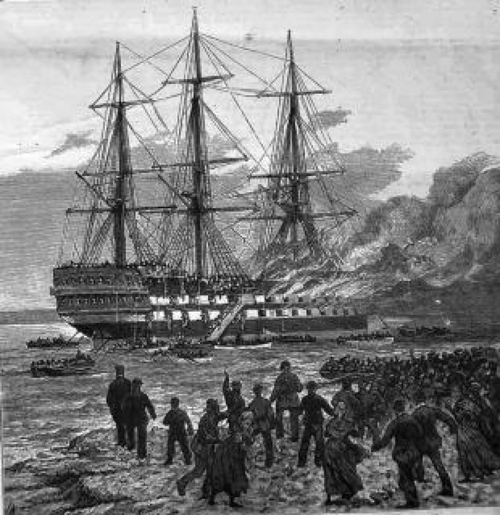 An image of the burning Goliath.