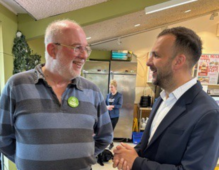 John Knight with Green Party leader Zack Polanski (Credit: LDRS)