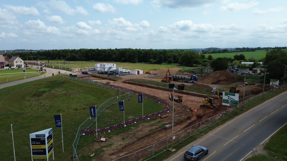 Works underway at The Asps housing estate (image via Warwickshire County Council)