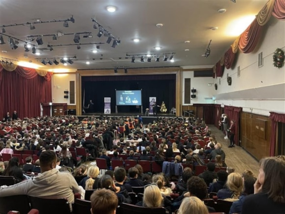 Youngsters packed into the Civic Hall.