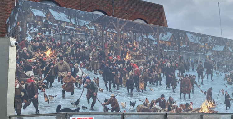 An AI-generated Christmas mural on Kingston's Riverside Walk has been taken down (Credit: Hannah Cullen)