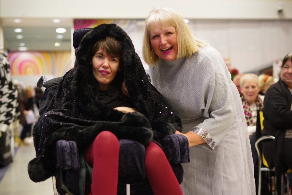 Heather and Rachel on the catwalk (Credit: Rossendale Trust)