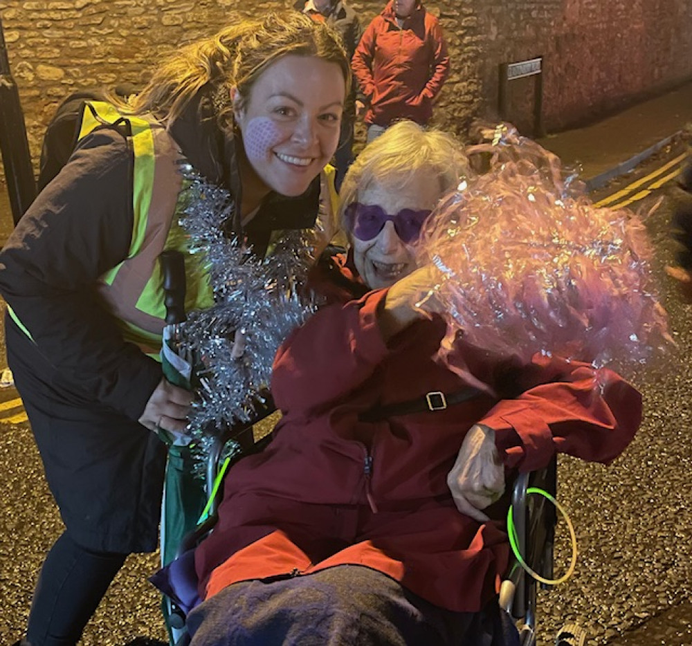 Manager of Crandon Springs Care Home, made sure residents enjoyed the Wells Carnival from inside and outside of the home's carnival bus.