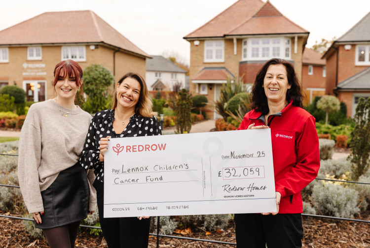 Cheque handover with Lennox and Redrow