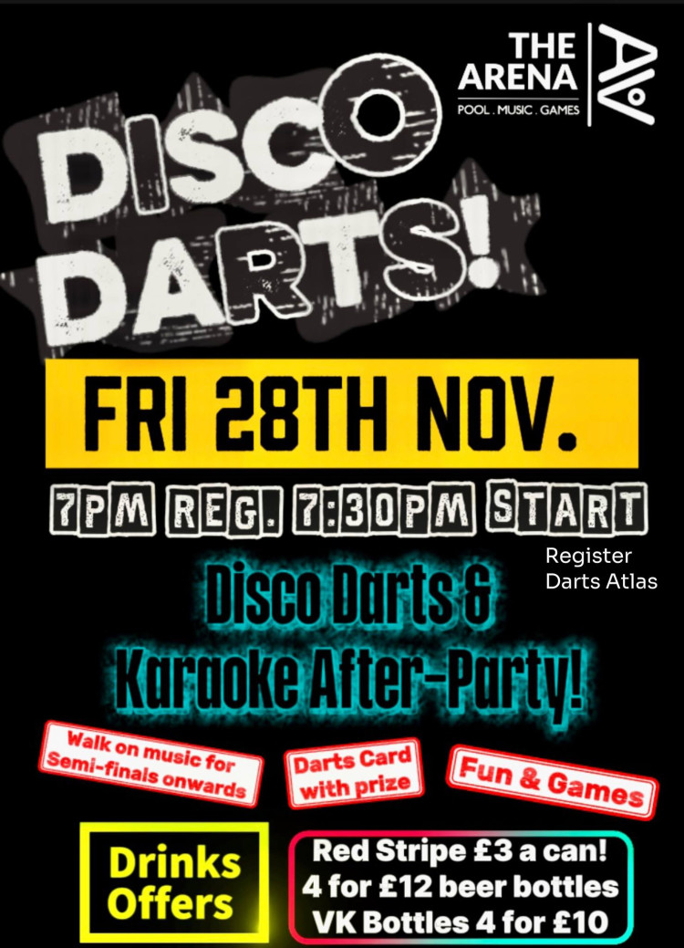 Disco darts with karaoke after-party