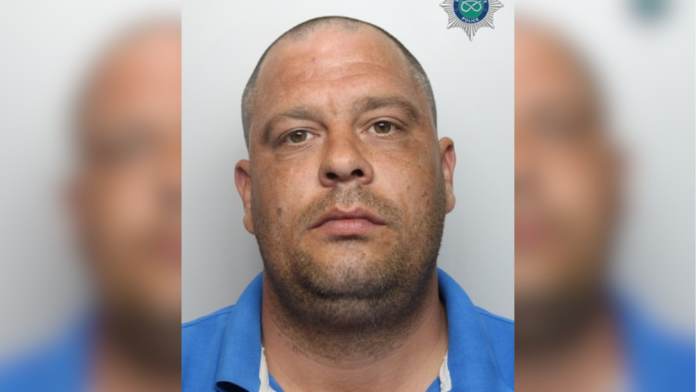 Andrew Kieron Simmons was sentenced to four years and nine months in prison at Stoke-on-Trent Crown Court (image via Staffordshire Police)