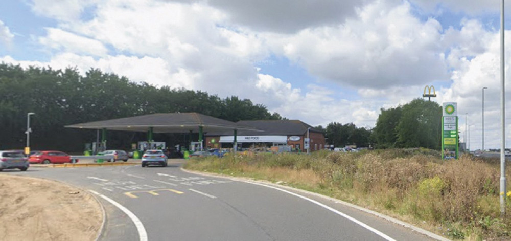 The westbound BP service station on the A13 at Orsett. 