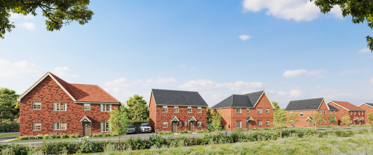 A CGI of new homes planned on Mirrlees Fields in Hazel Grove, Stockport (Image - Dragon Hill Communications)