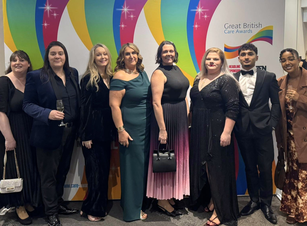 Belong Newcastle-under-Lyme celebrate success at the regional Great British Care Awards (image via Belong)