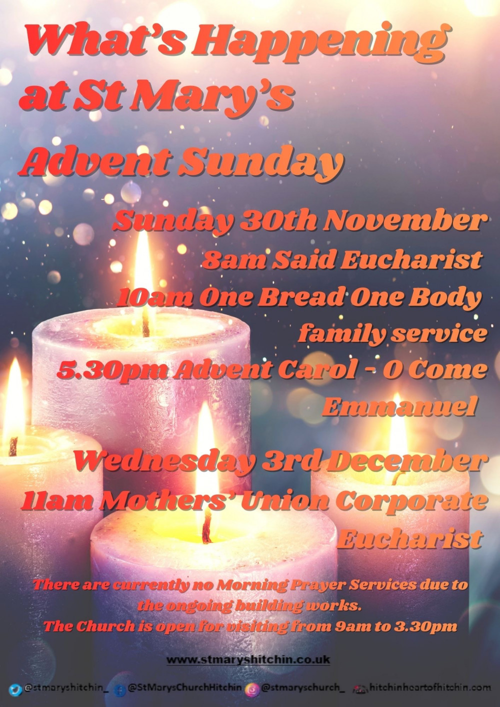 St Mary’s Services for Advent This week