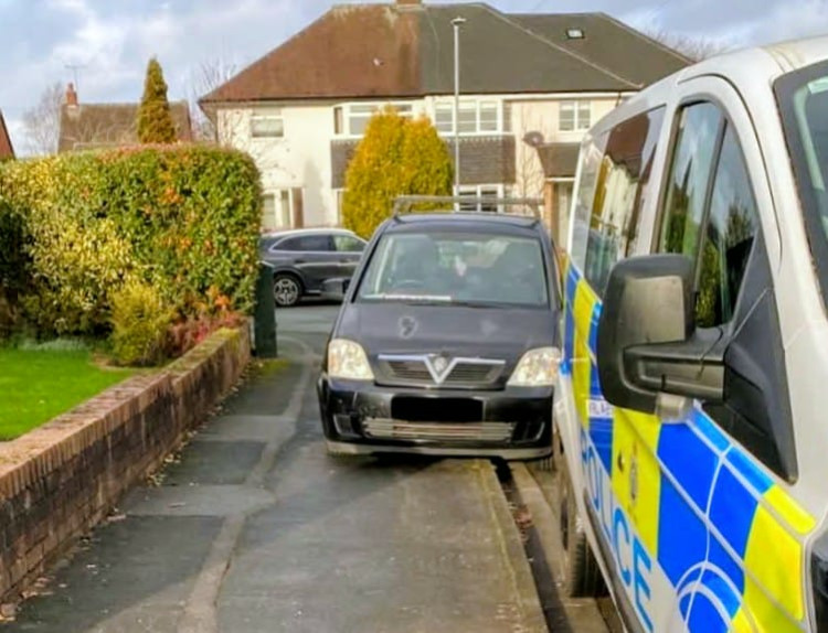 On Friday 28 November, the Vauxhall driver was eventually stopped on Whitehouse Lane and arrested at the scene (Photo: Nantwich Police).