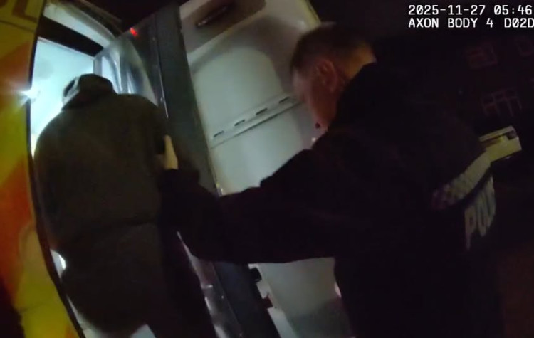 Luke Clements being arrested 