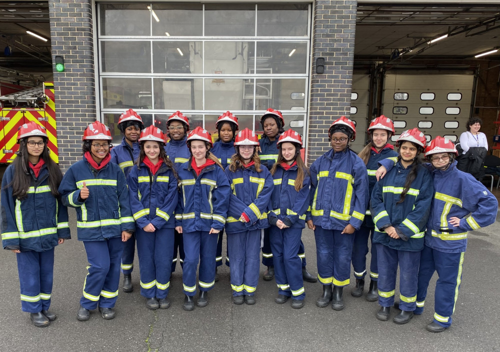 Students from Grays Convent visited the town's fire station. 