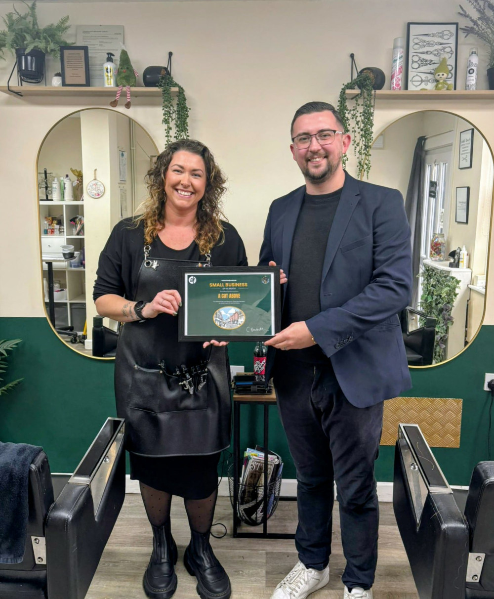 A Cut Above - Hair by Danielle, Market Street, won Connor Naismith MP's November’s competition, with nearly 100 votes from members of the public (Photo: Supplied).