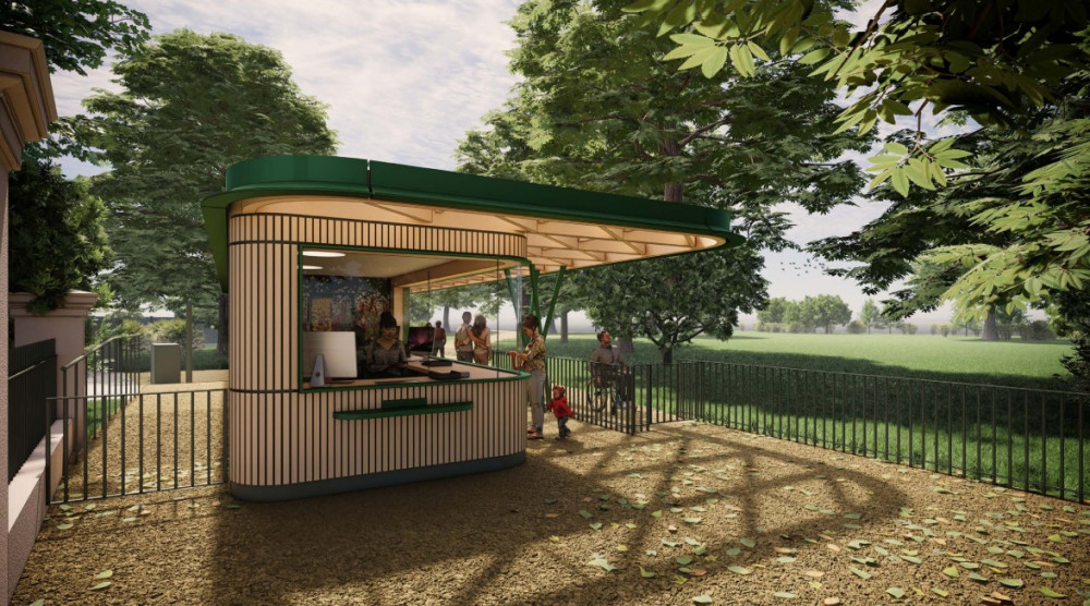 CGI of improved Brentford Gate entrance, Kew Gardens (Credit: RBG Kew/Hugh Broughton Architects, provided in Richmond Council planning documents)