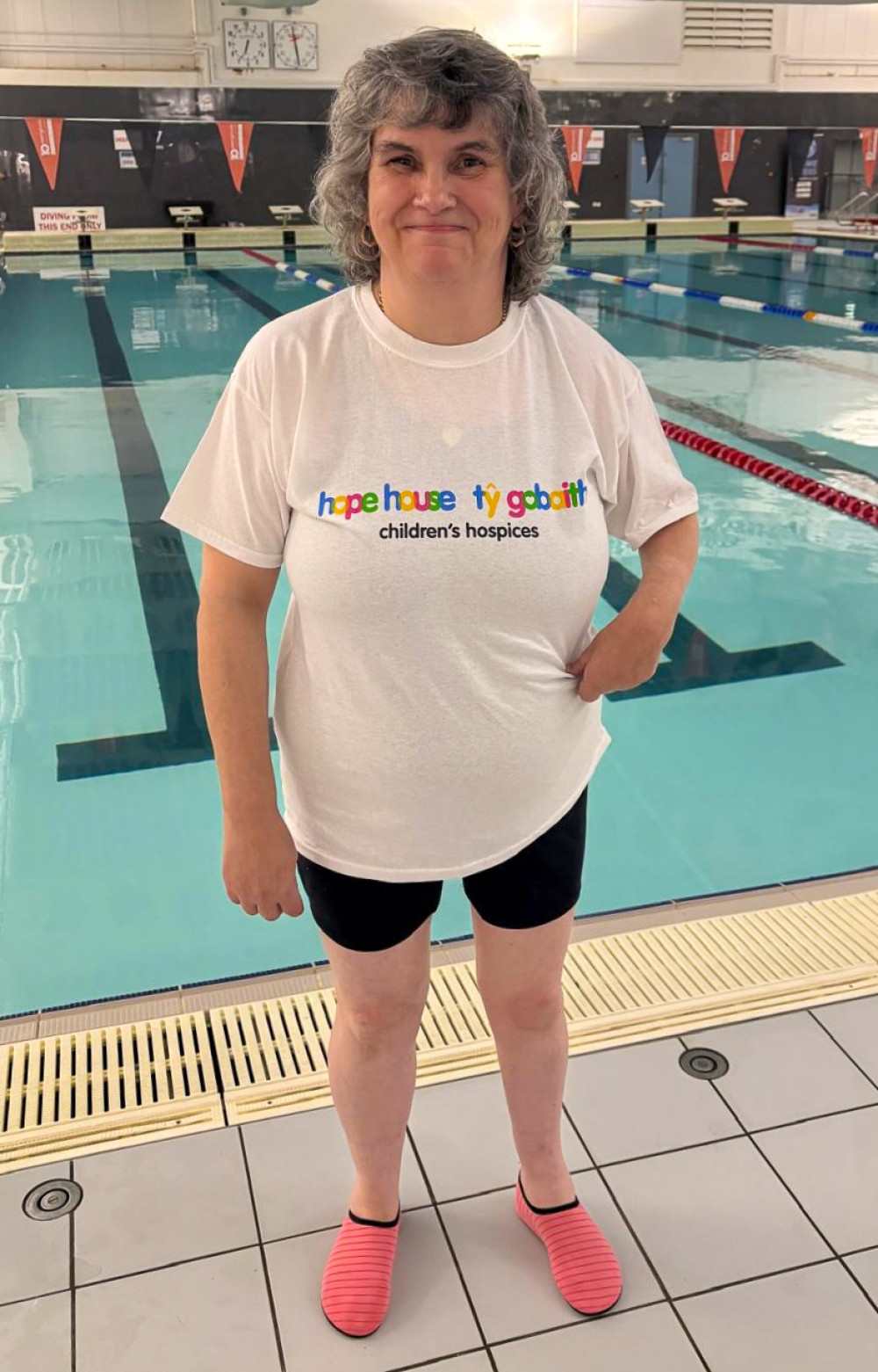 Caroline Jones, 58, is aiming to swim 20 lengths of the 25-metre pool at Crewe Lifestyle Centre every week for 26 weeks (Photo: Gareth Roberts).