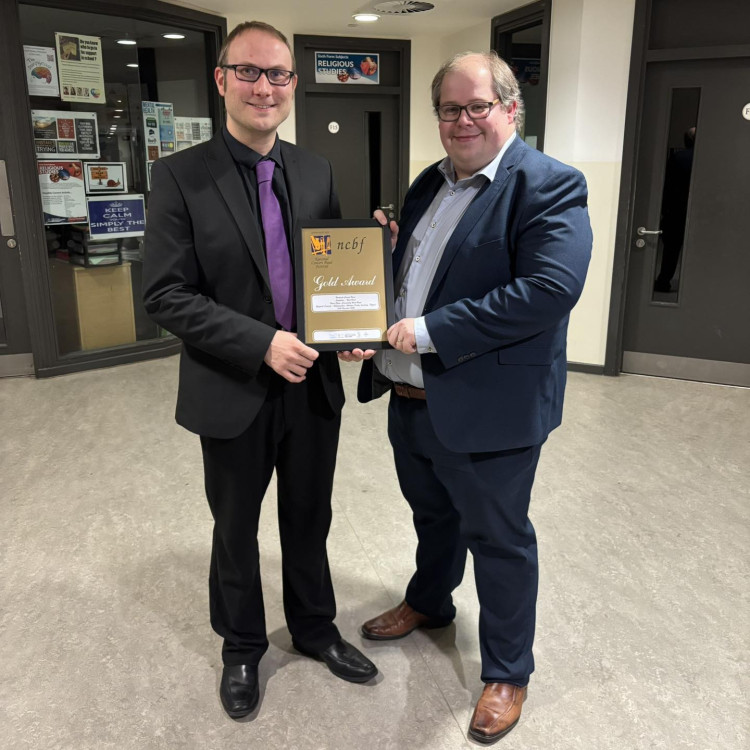 Nantwich Concert Band Chairman, Nick Thayer, with Musical Director, Nick Birch (Photo: Supplied).