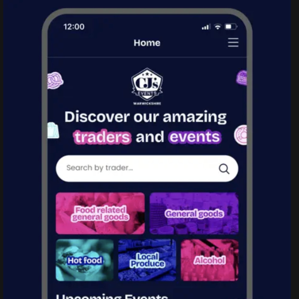CJ’s Events Warwickshire launches a mobile app to connect communities  (image via CJ's Events}