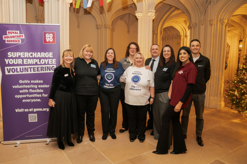 Anne-Marie (white t-shirt) at Windsor Castle with the Royal Voluntary Service's other invited guests (Credit: RVS)
