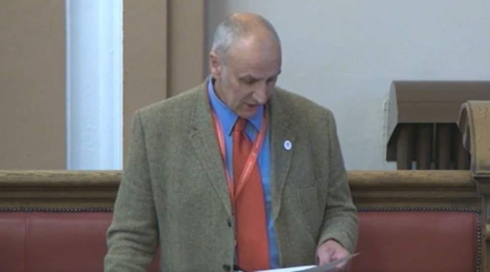 Cllr David Mountford left the Labour group on Stoke-on-Trent City Council in September and joined the new Potteries Party (image via council webcast)