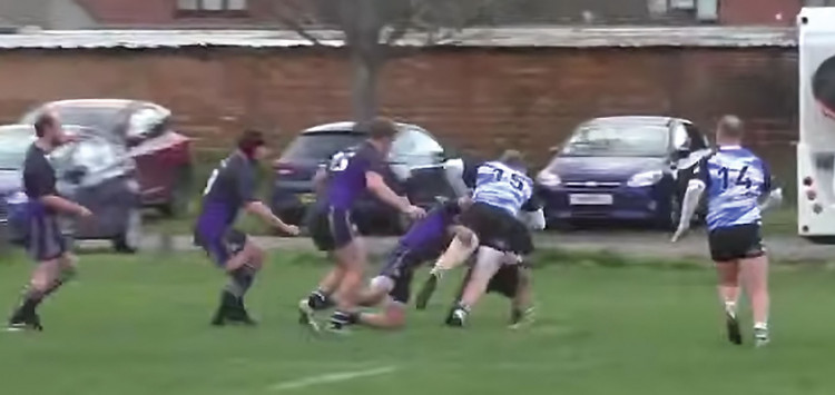 Jake Barrand, the sole survivor from when the teams last met, dives over for the first try.