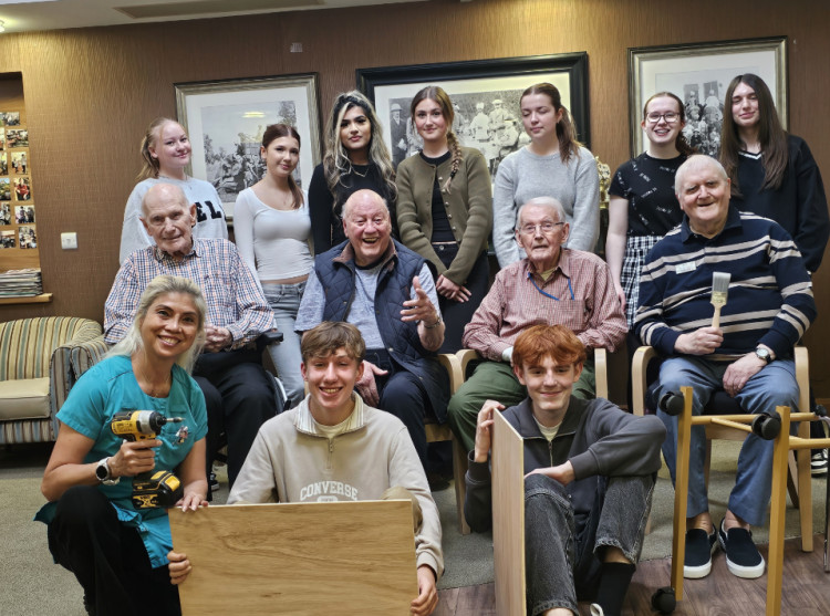 Priors House care home residents and students restore old furniture (image supplied)