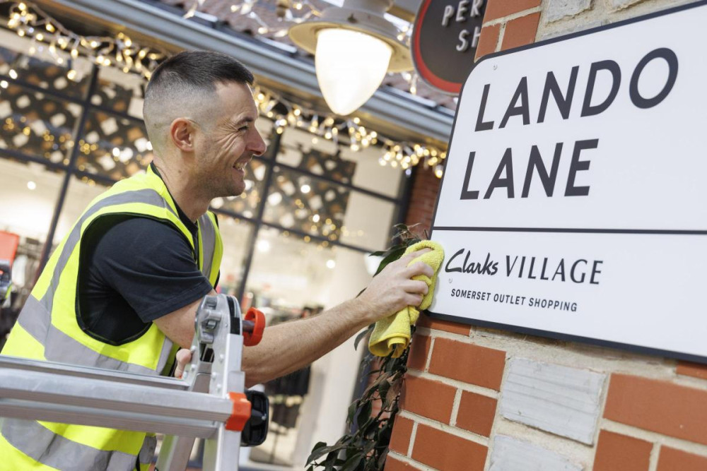 The newly unveiled Lando Lane at Clarks Village, Street, celebrating F1 champion Lando Norris. (Supplied) 
