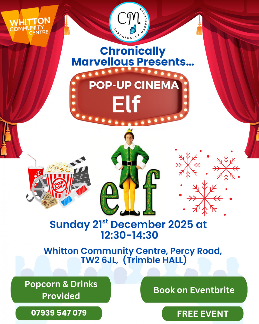 Pop up cinema “The Elf” at Whitton community centre 