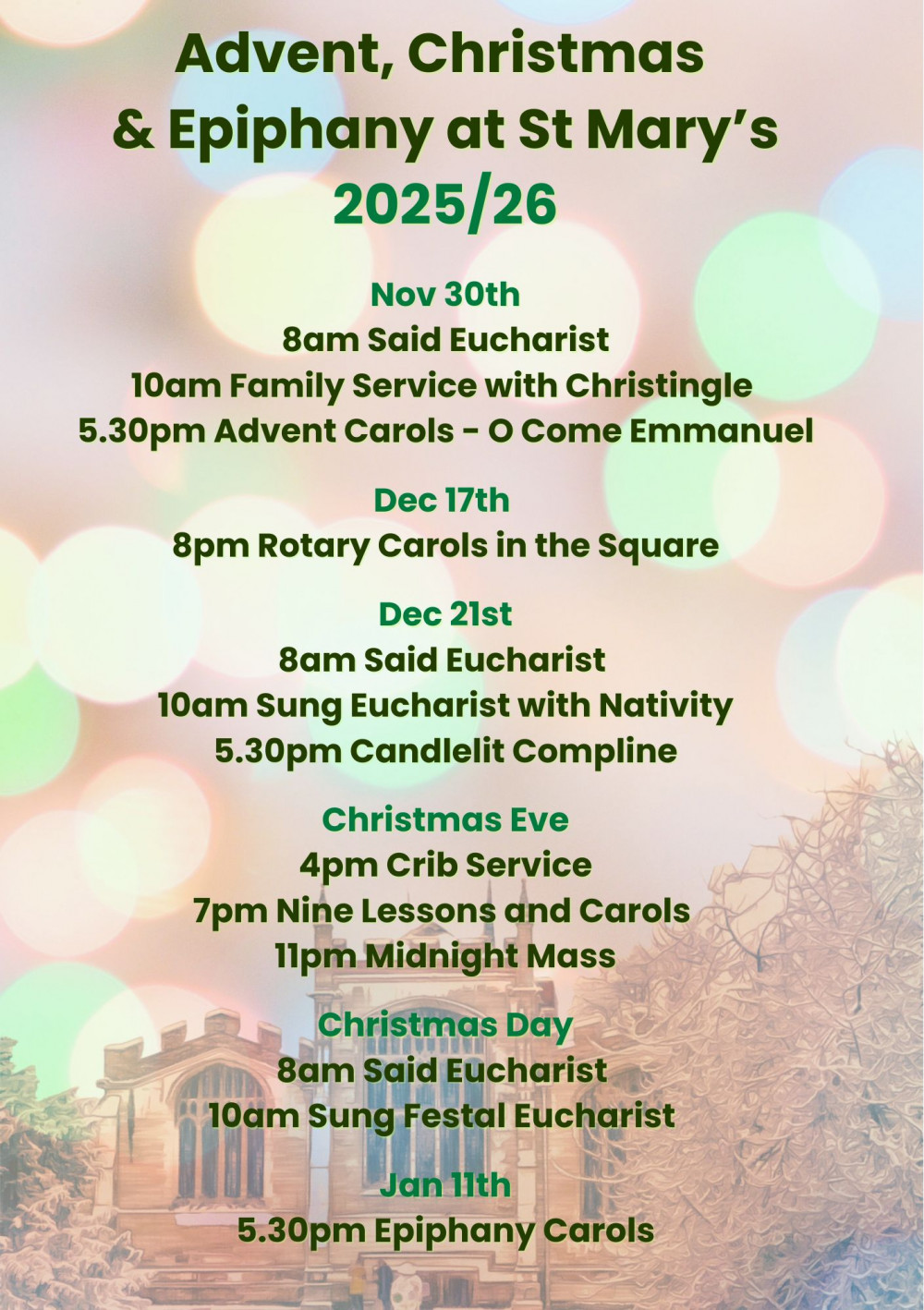  Christmas Services at St Mary’s Hitchin