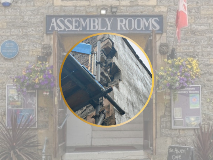 The Glastonbury Assembly Rooms urgently need £10,000 to repair the exterior wall and leaking roof.